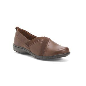 COBB HILL ROCKPORT Brown Wide Leather Penfield Comfort Flats